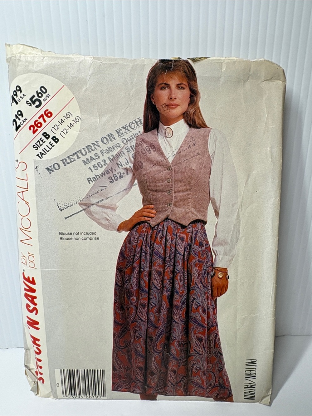 MCCall’s Sewing Patterns 2676 Maxi Skirt & Vest